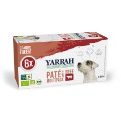 Yarrah Bioloisch hondenvoer paté met rund multipack 6x150 g