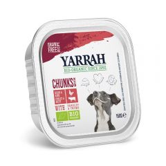 Yarrah Biologische hondenvoer chunks met kip en rund 150 g