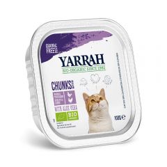 Yarrah Biologisch kattenvoer chunks met kip en kalkoen 100 g